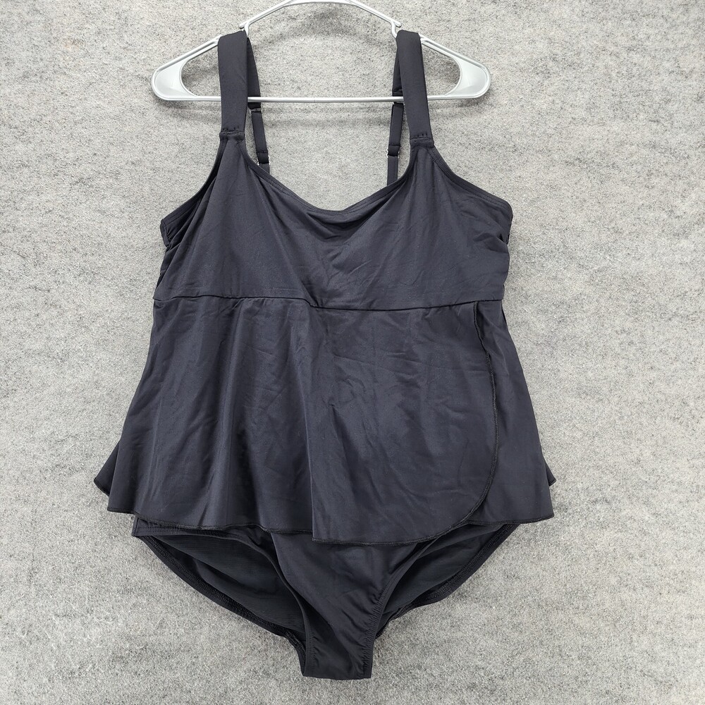 Lands End One Piece Swimsuit Womens Large 14-16 Black
